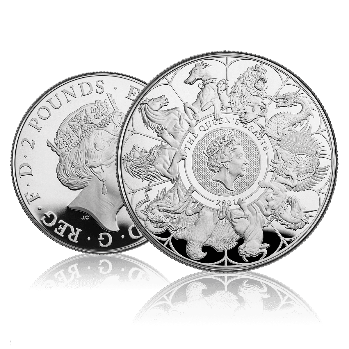 2 Oz Silver Queens Beasts Completer (2021) 4